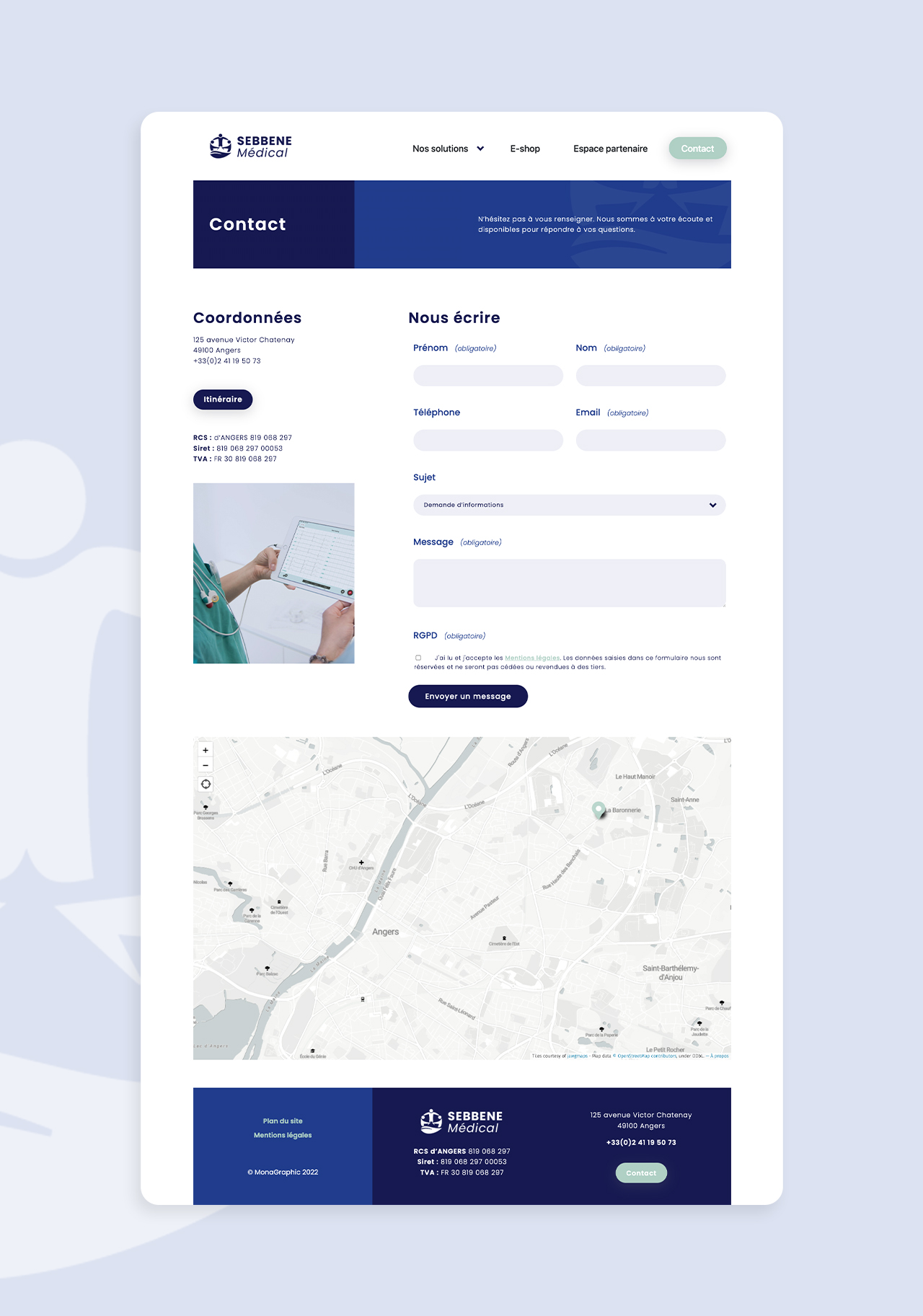 Page contact SEBBENE Médical