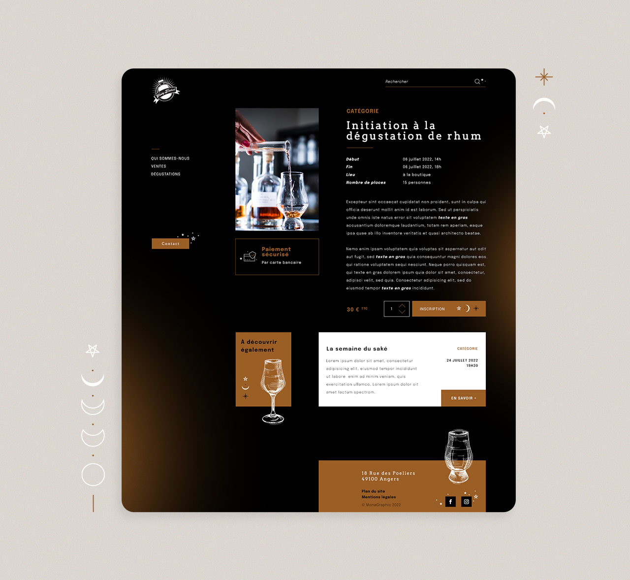 Présentation de la page d'accueil de Whisky District